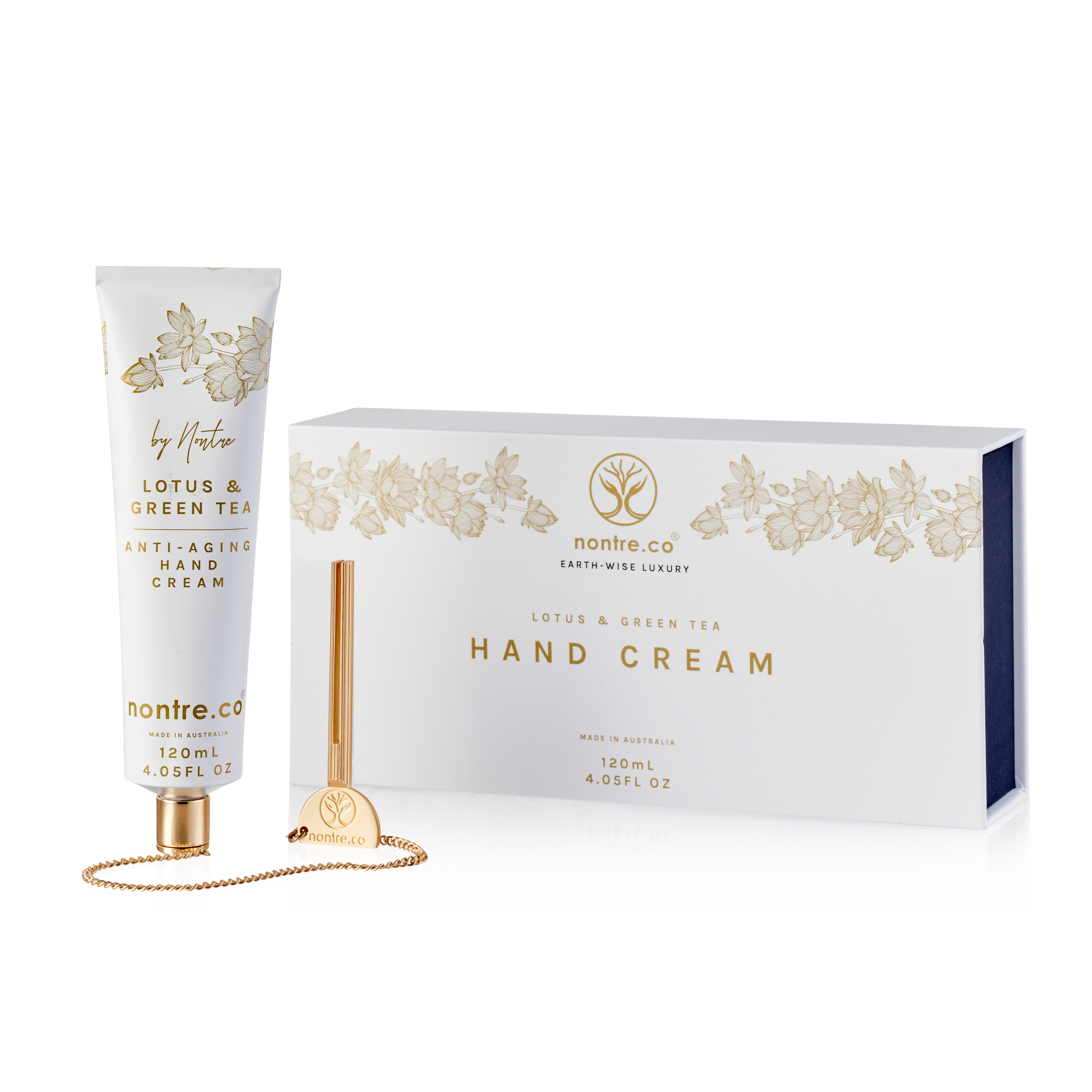 Hand Cream White & Gold Tube Lotus & Green Tea 120mL