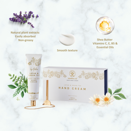 Hand Cream White & Gold Tube Lotus & Green Tea 120mL