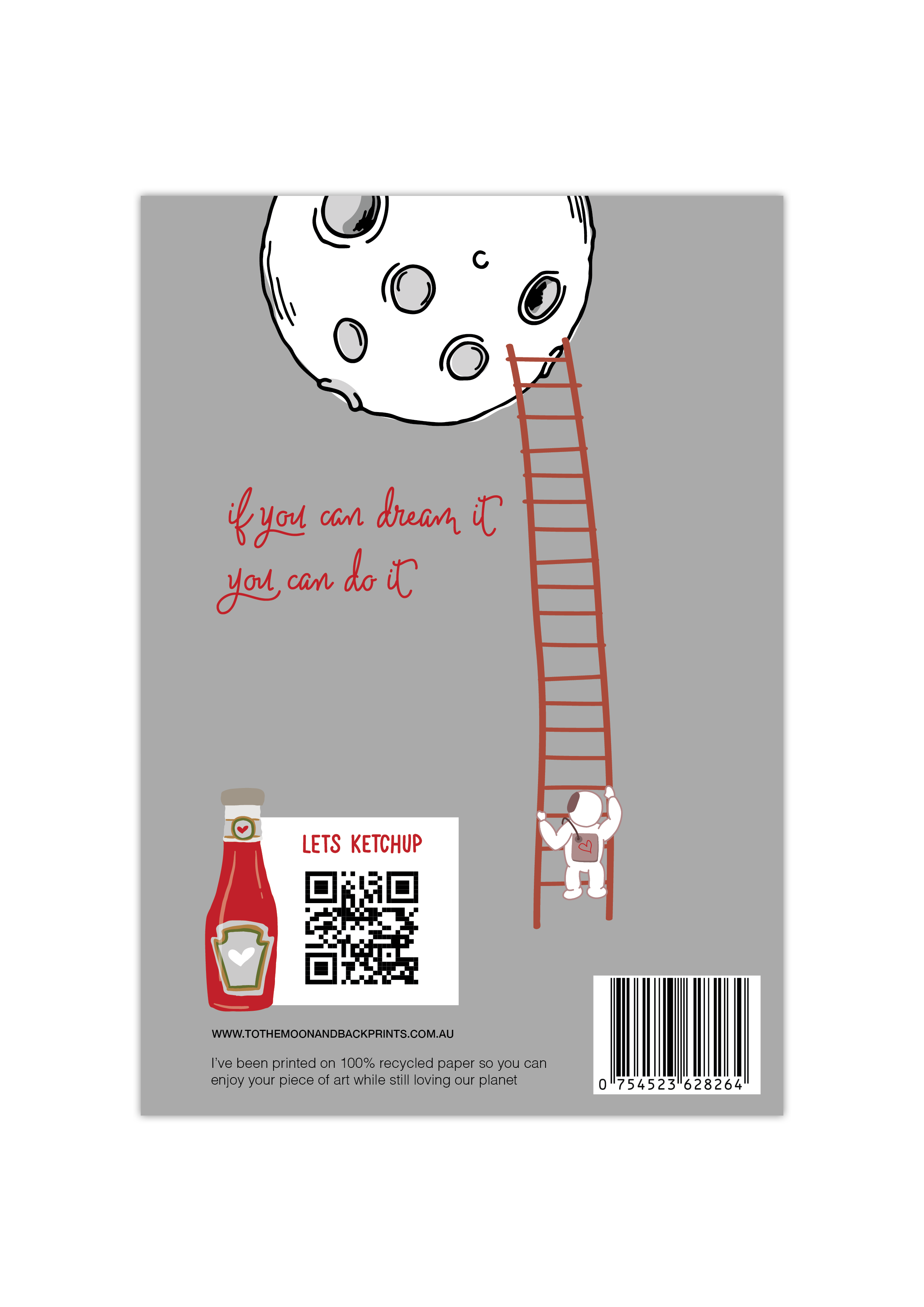 Let the moon remind you youre whole - print