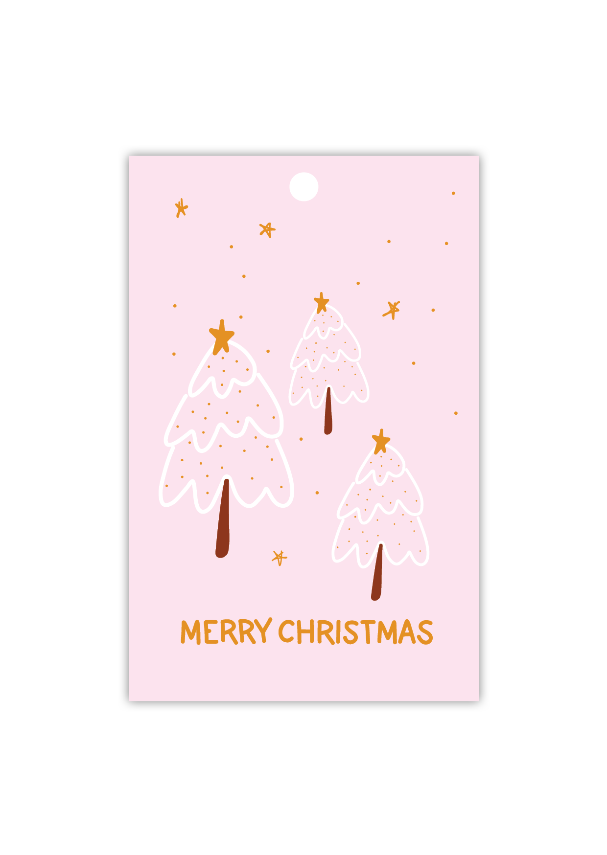 Christams Tree - Pink & Gold  - gift tag