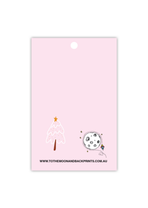 Christams Tree - Pink & Gold  - gift tag