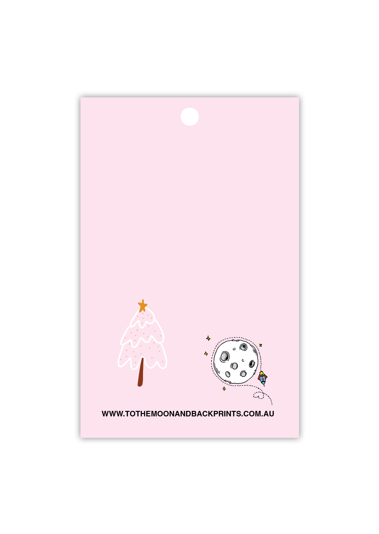 Christams Tree - Pink & Gold  - gift tag