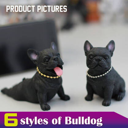 TPR Bulldog with cotton w/keychain Blind box collection, Collectible