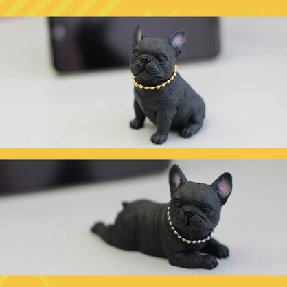 TPR Bulldog with cotton w/keychain Blind box collection, Collectible