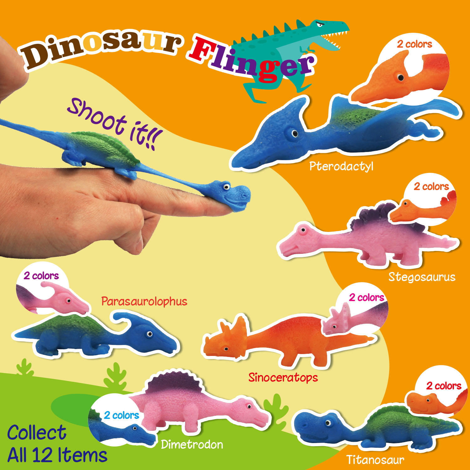 Dinosaur Flinger in 50mm capsule