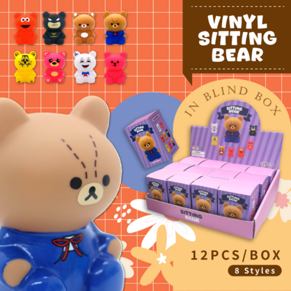 Vinyl Sitting Bear in Blind box collection, Collectible