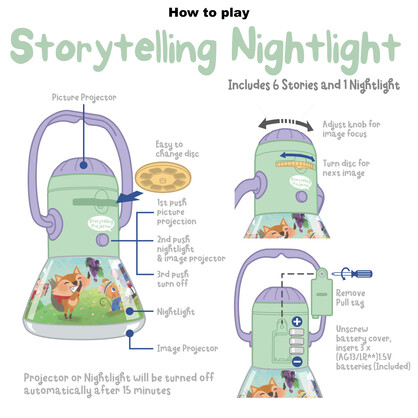 Storytelling camp light w/12disc(6 stories)