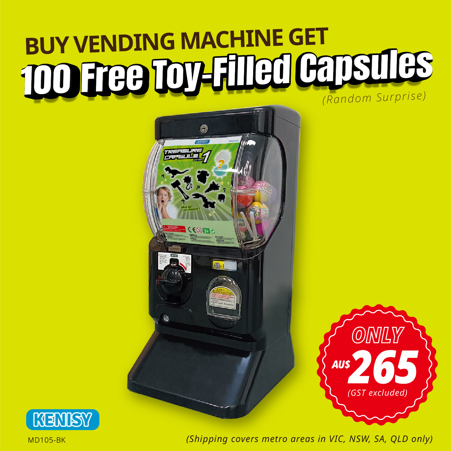 Special Offer-Vending machine(1dis)*Free 100 cap*-Black