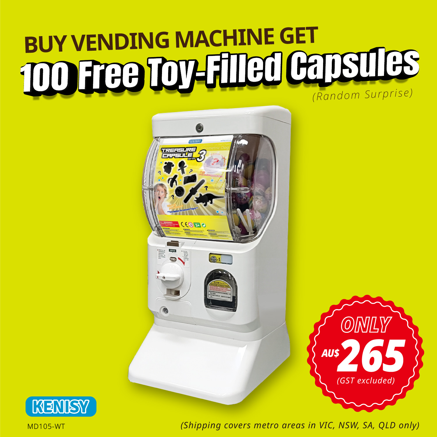 Special Offer-Vending machine(1dis)*Free 100 cap* -White
