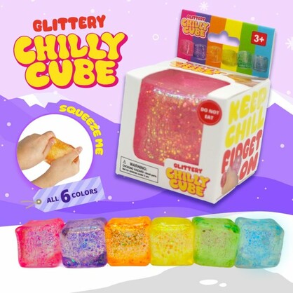 Squishy Ice Chilly Cube Glittery (6 colors) Sensory