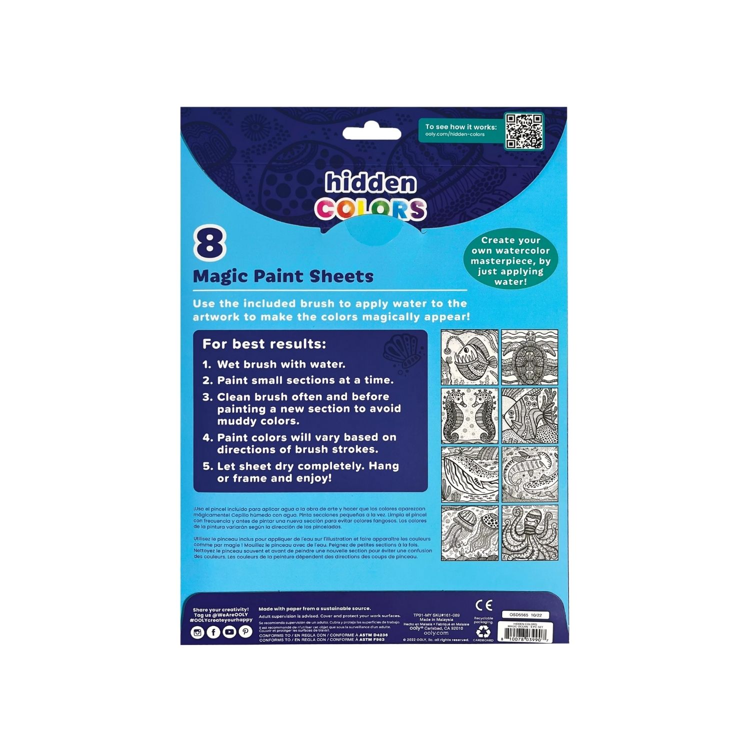 Hidden Colors Magic Paint Sheets - Magic Ocean