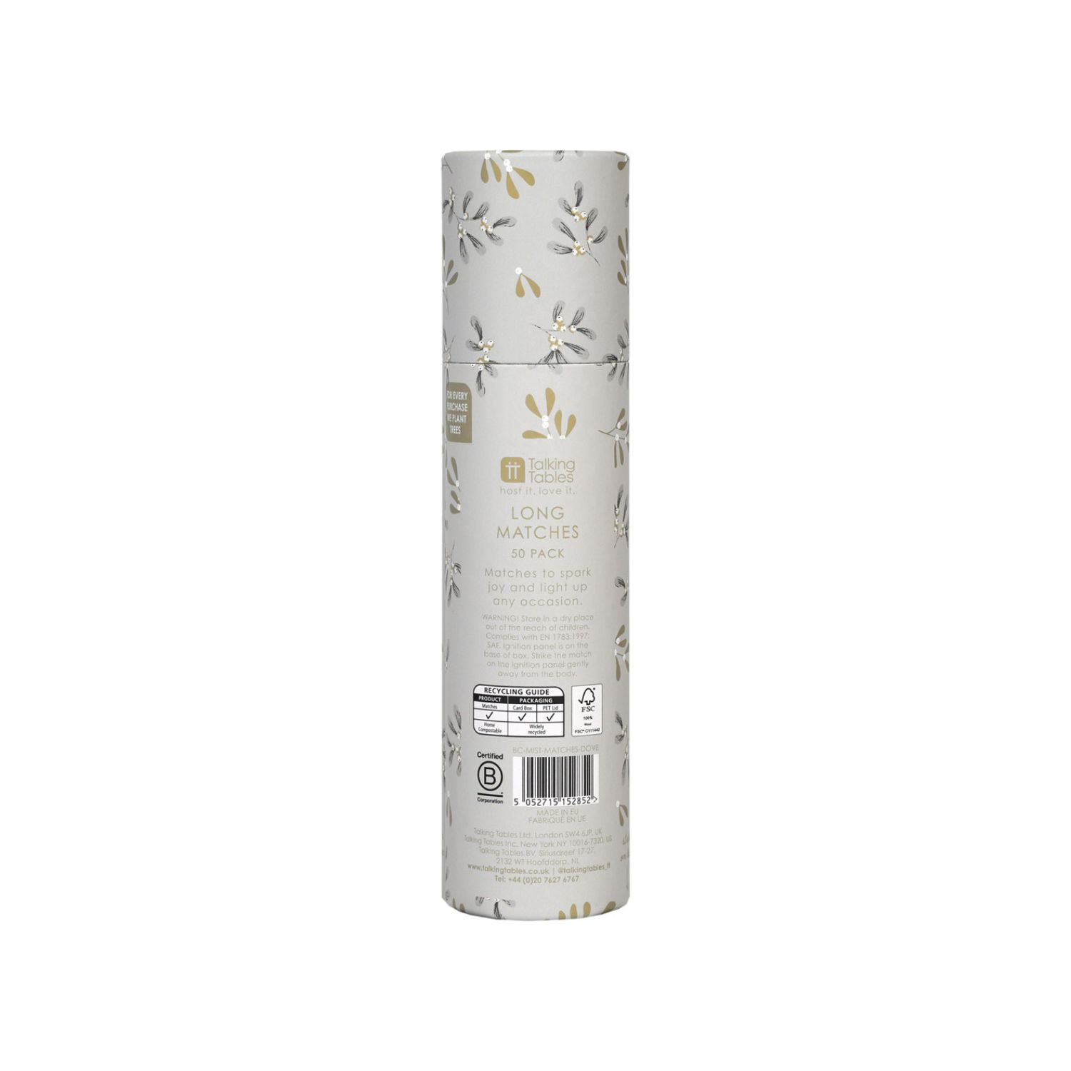 Mistletoe White Long Christmas Matches - 50 Matches