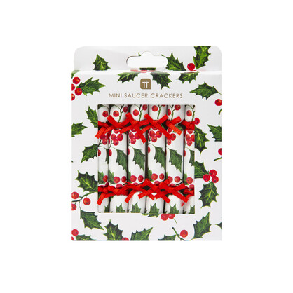 Botanical Holly Christmas Saucer Crackers (Pos Unit)