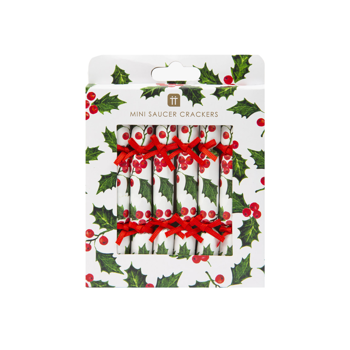 Botanical Holly Christmas Saucer Crackers (Pos Unit)