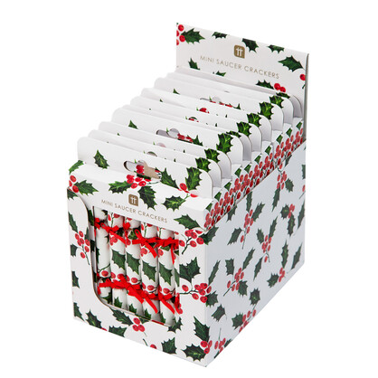 Botanical Holly Christmas Saucer Crackers (Pos Unit)