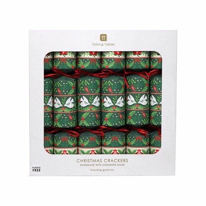 Folklore Green Christmas Crackers - 6 Pack