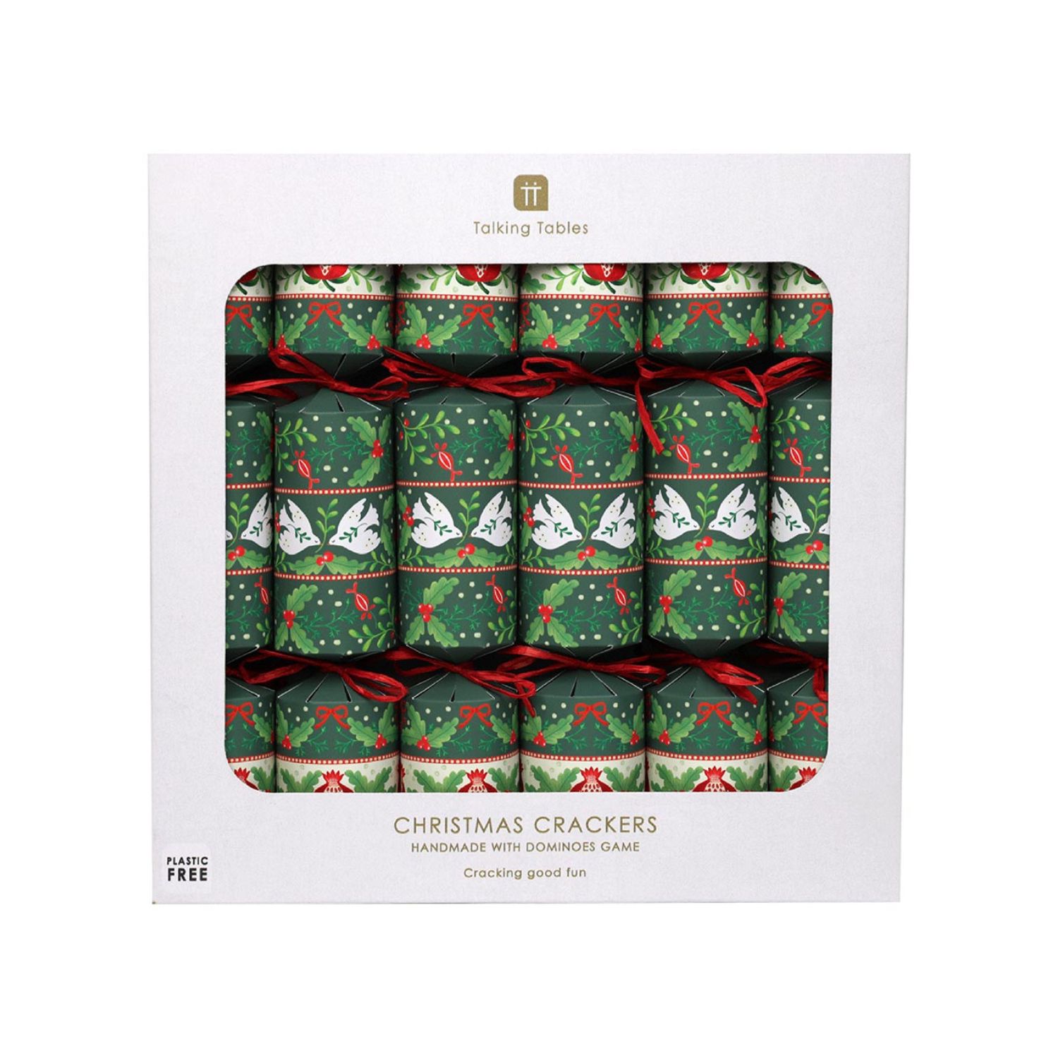 Folklore Green Christmas Crackers - 6 Pack