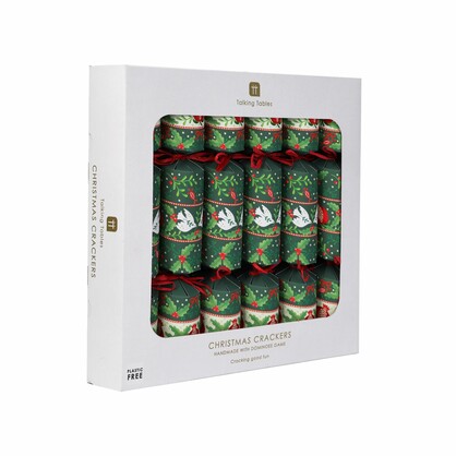 Folklore Green Christmas Crackers - 6 Pack