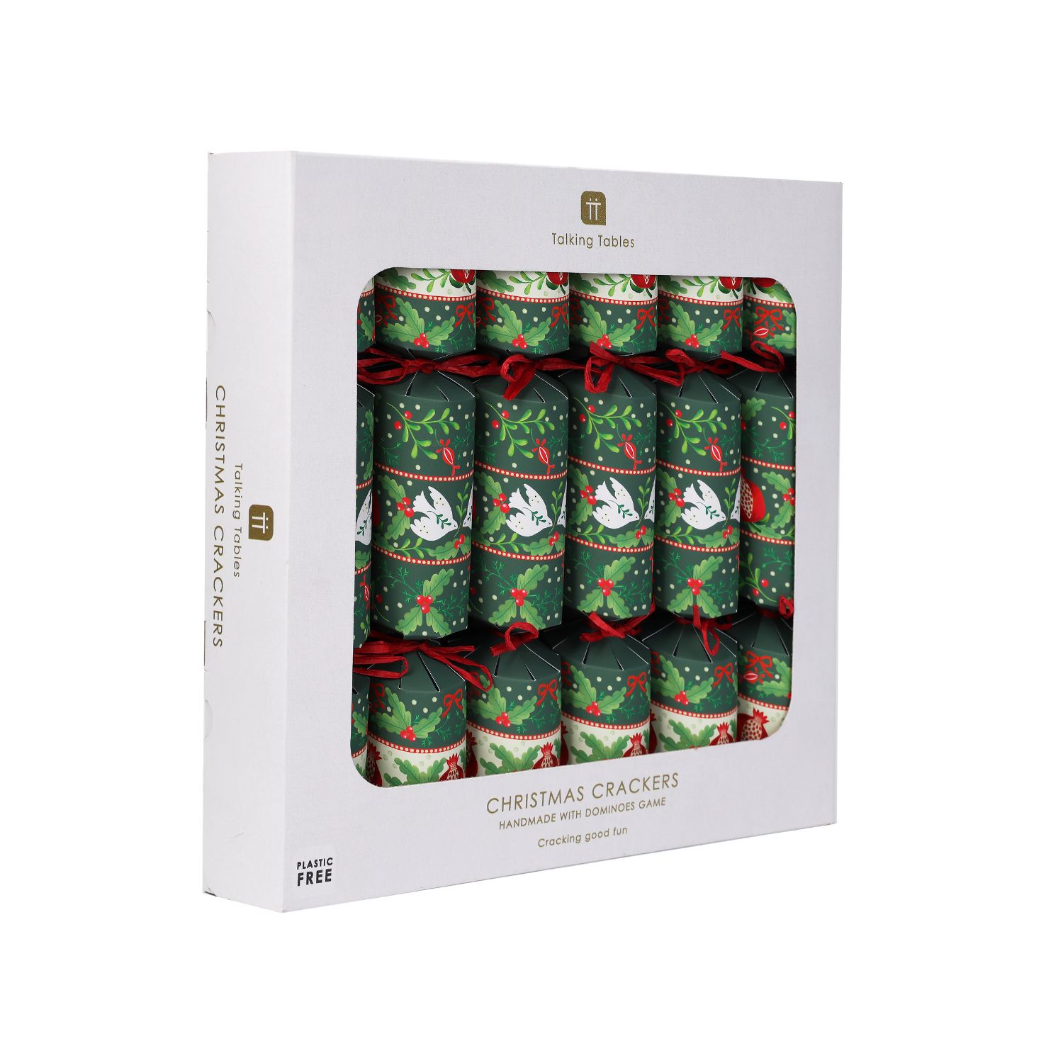 Folklore Green Christmas Crackers - 6 Pack