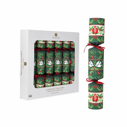 Folklore Green Christmas Crackers - 6 Pack