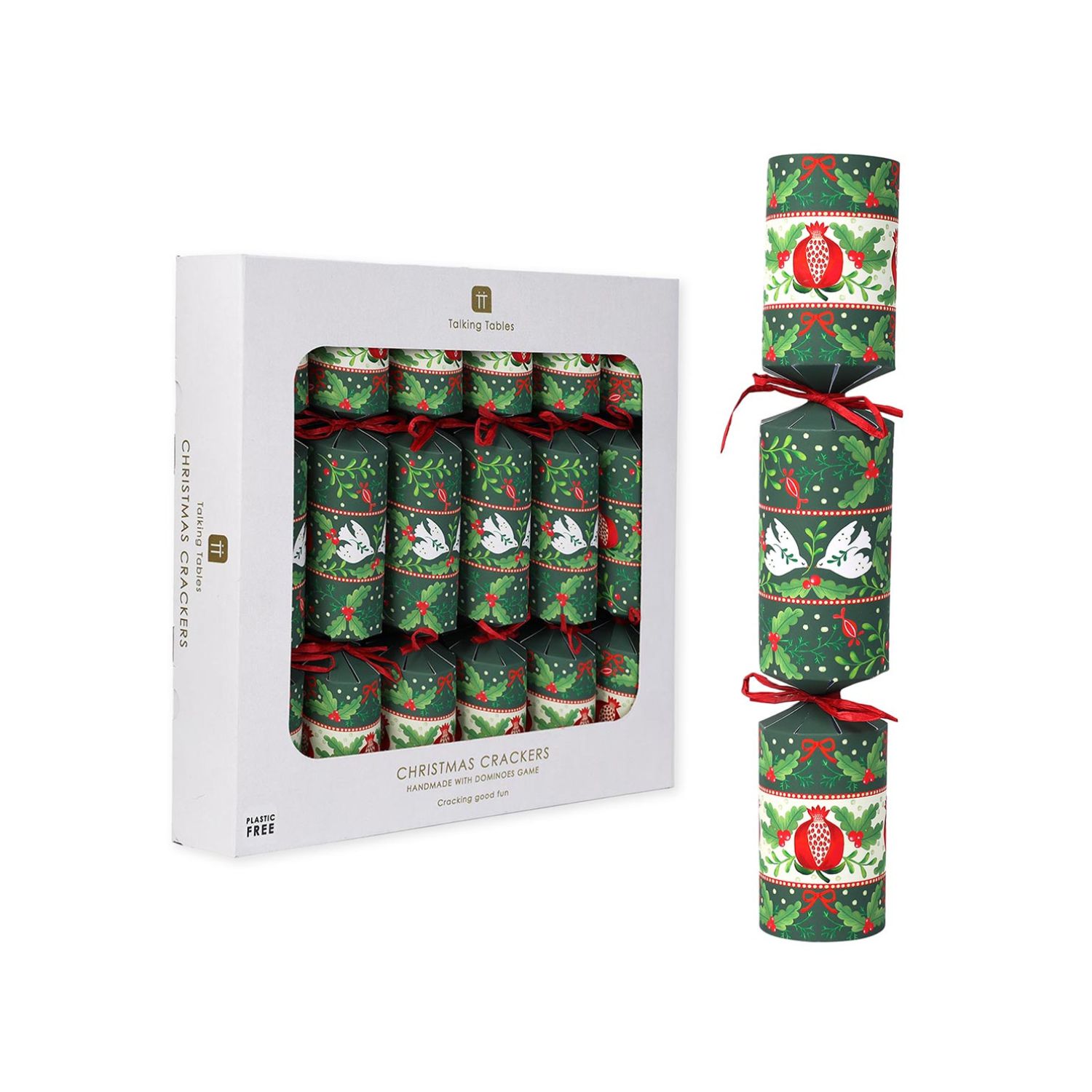 Folklore Green Christmas Crackers - 6 Pack