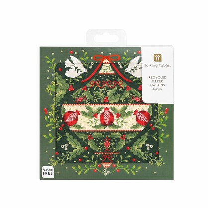 Folklore Green Christmas Paper Napkins - 20 Pack