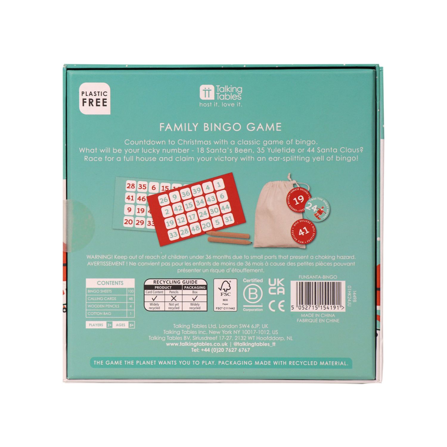 Fun Santa - Christmas Family Bingo Game - Pos Unit