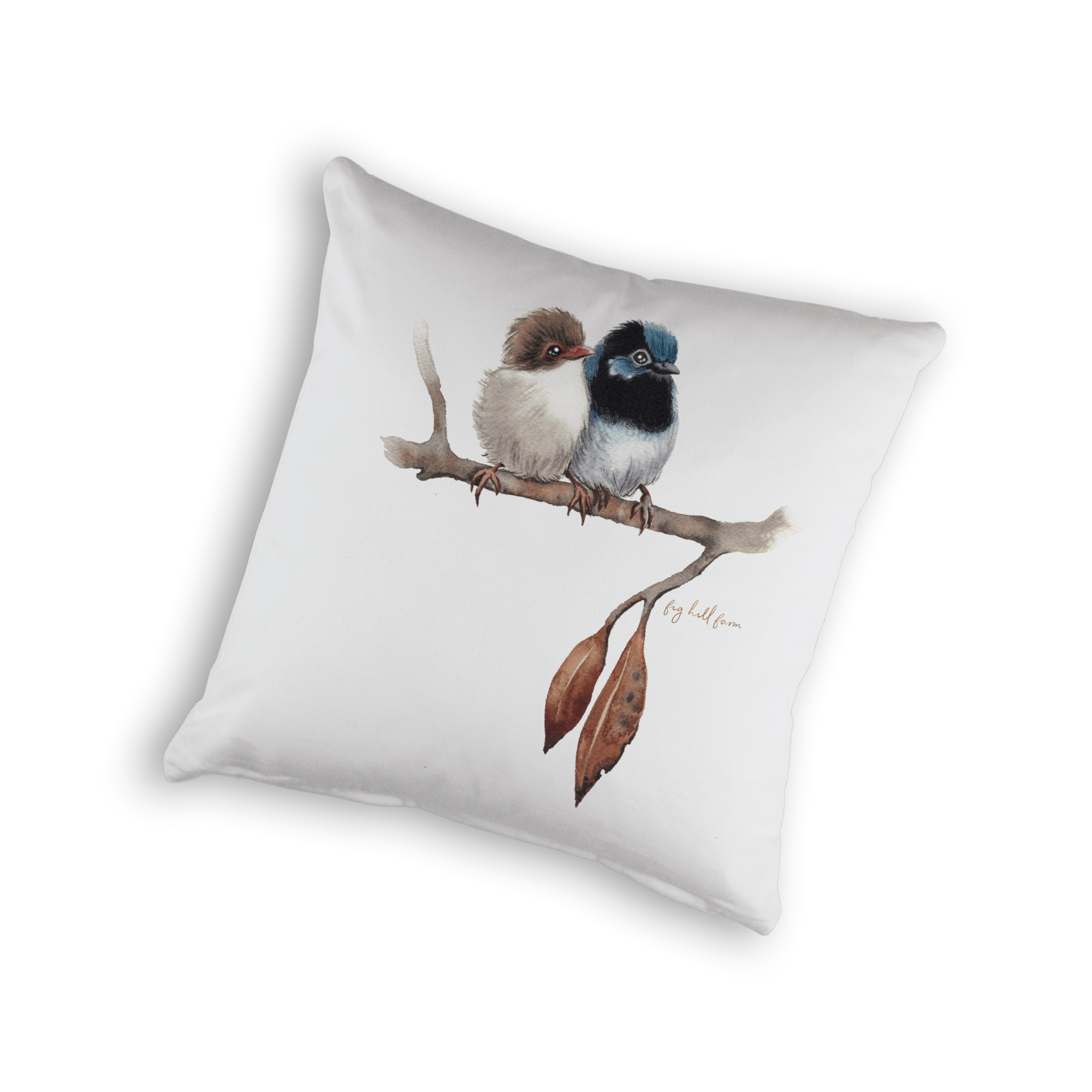 Wholesale Organic Cotton Cushion Cover Fairy Wrens The Linen Press