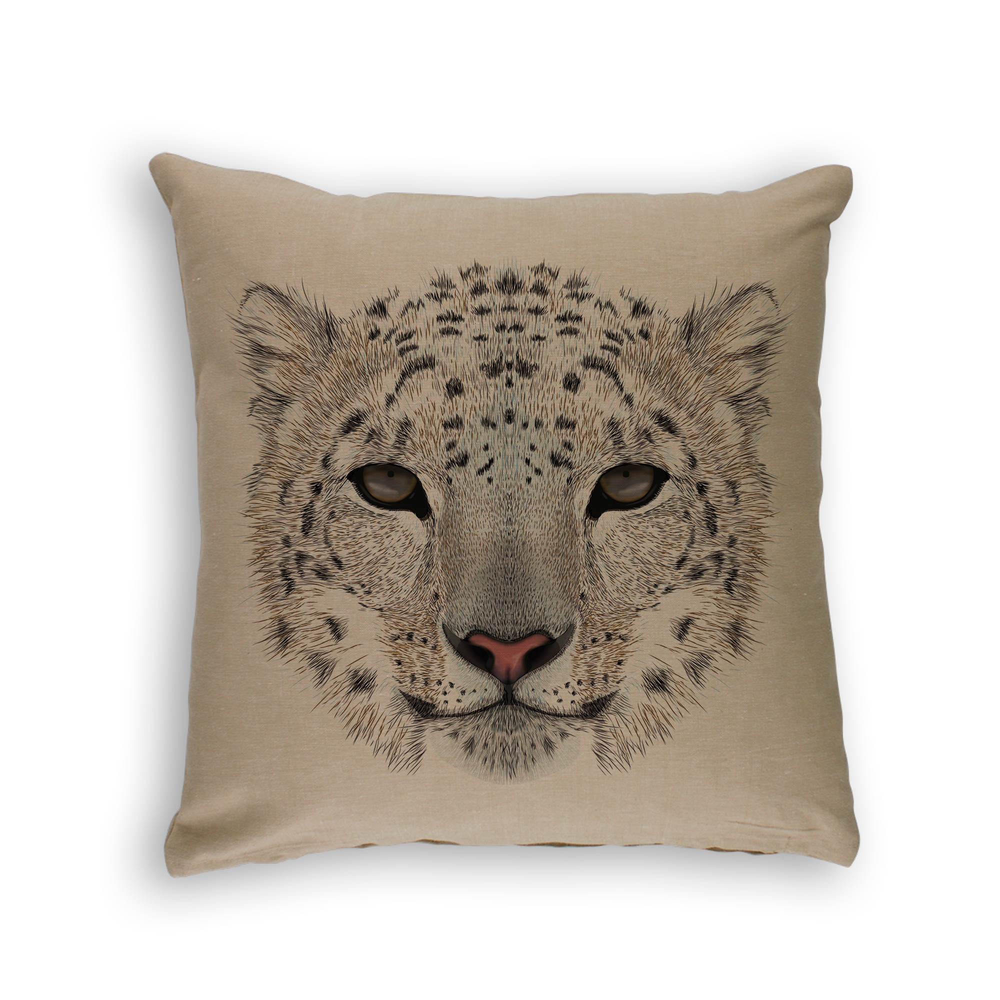 Organic Cotton Cushion Cover - Snow Leopard