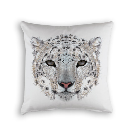 Organic Cotton Cushion Cover - Snow Leopard