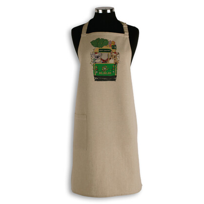 Organic Cotton Apron - Christmas Melbourne Tram
