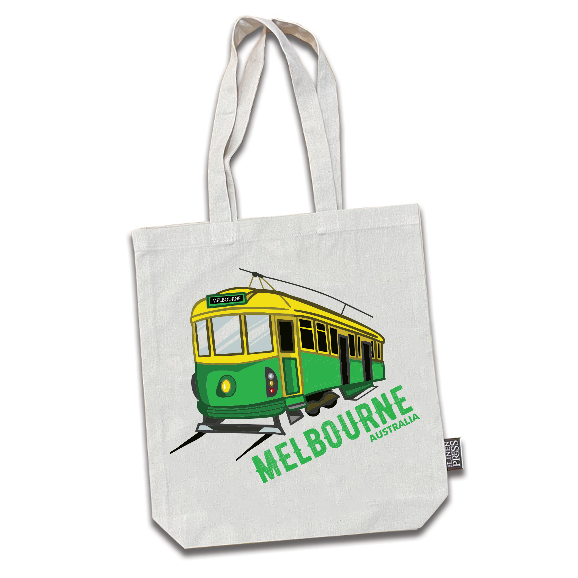 Cotton Tote Bag - Melbourne Green Tram