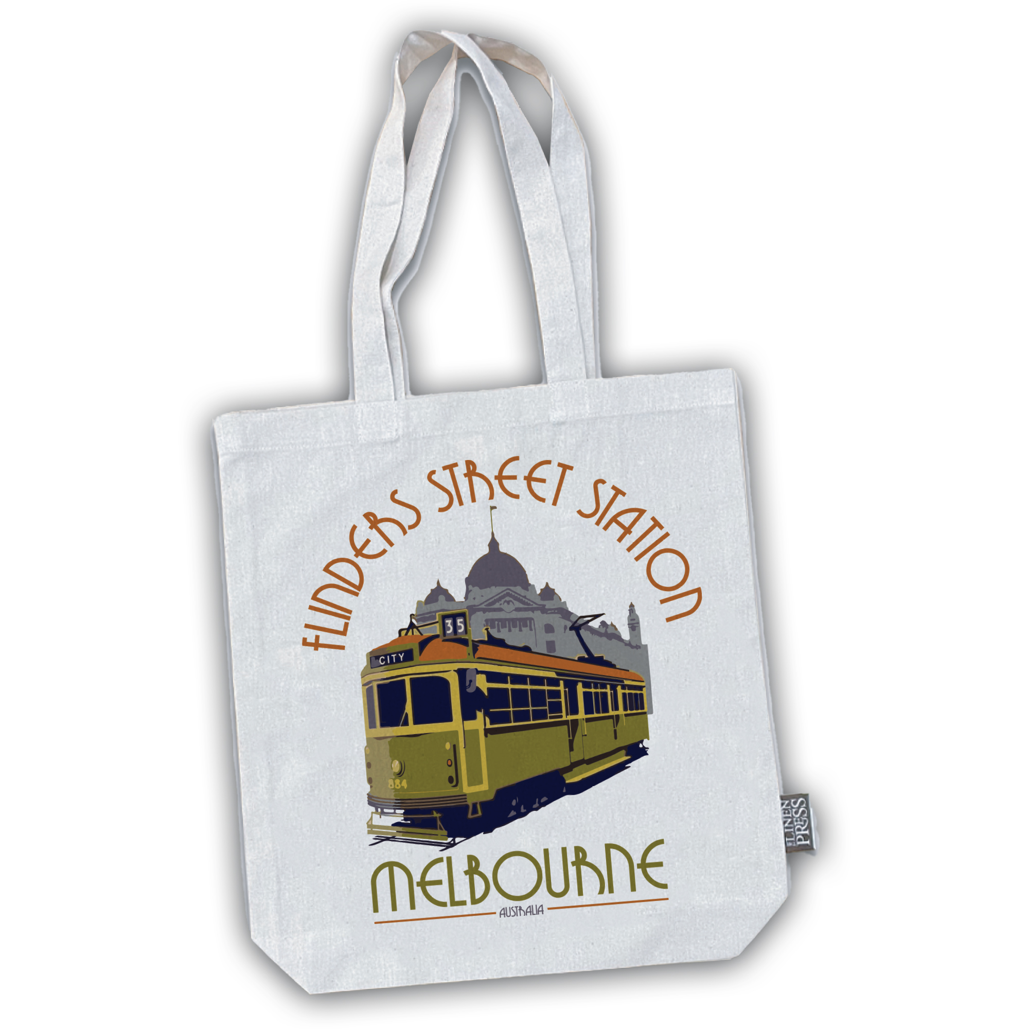 Cotton Tote Bag - Melbourne Flinders Street Station Retro