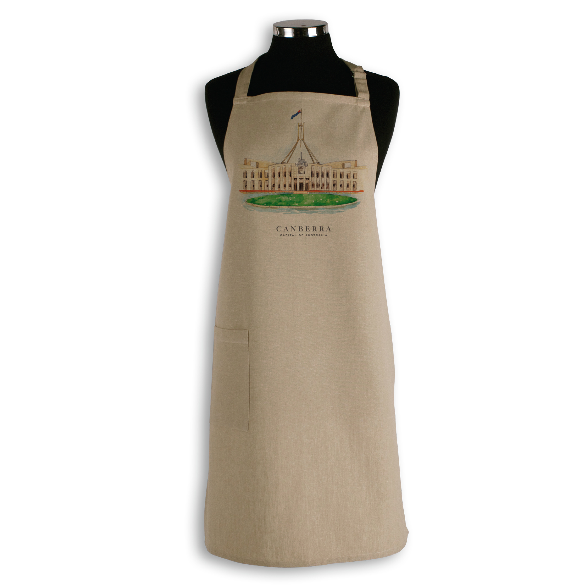 Organic Cotton Apron - Parliament House Canberra Capital of Australia