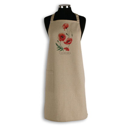 Organic Cotton Apron - Poppies Canberra Capital of Australia