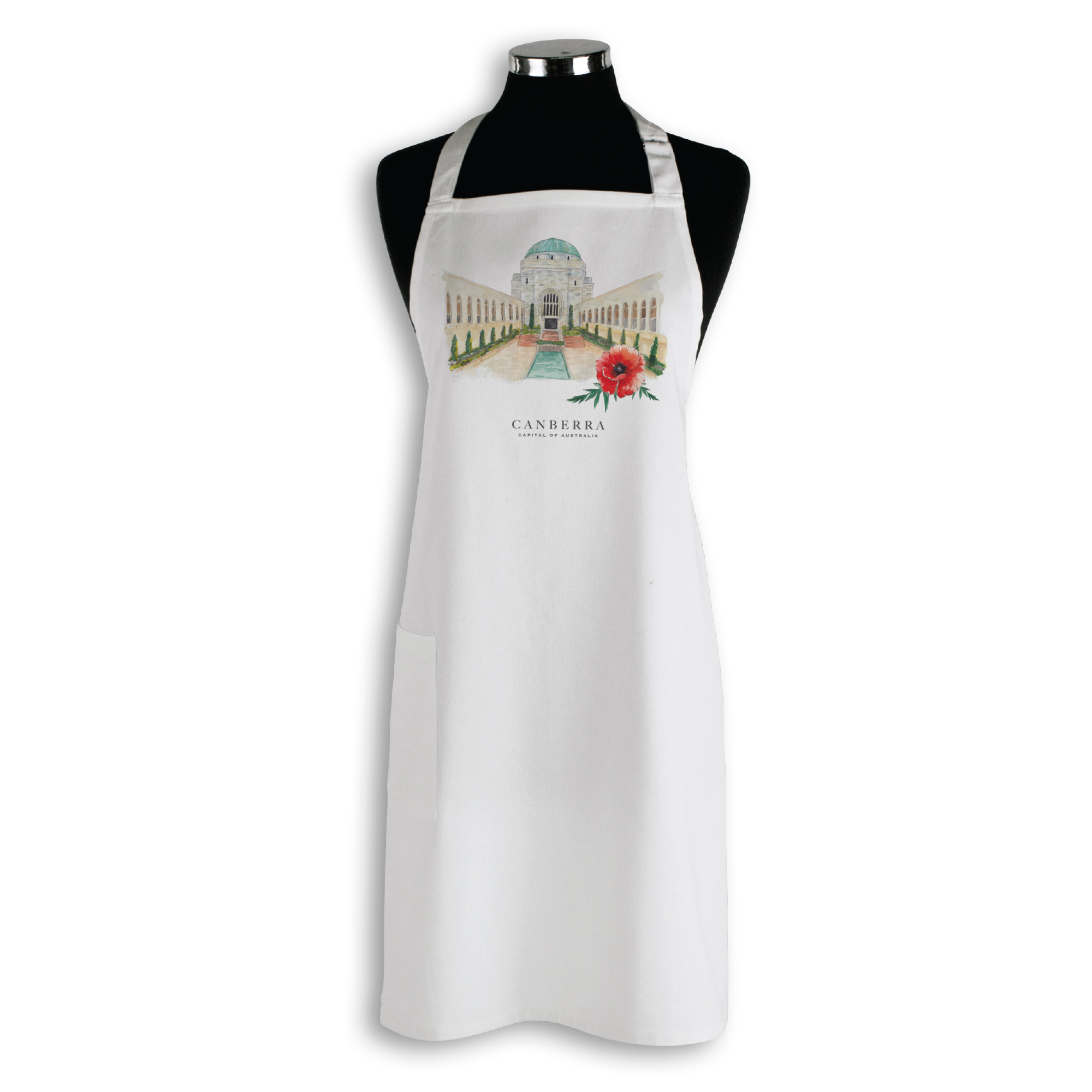 Organic Cotton Apron - War Memorial Canberra Capital of Australia