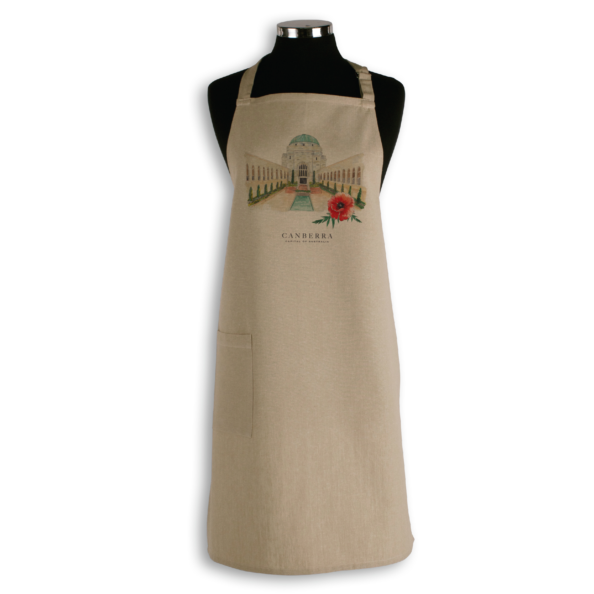 Organic Cotton Apron - War Memorial Canberra Capital of Australia