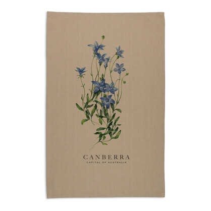 Organic Cotton Tea Towel - Bluebell Canberra Capital of Australia