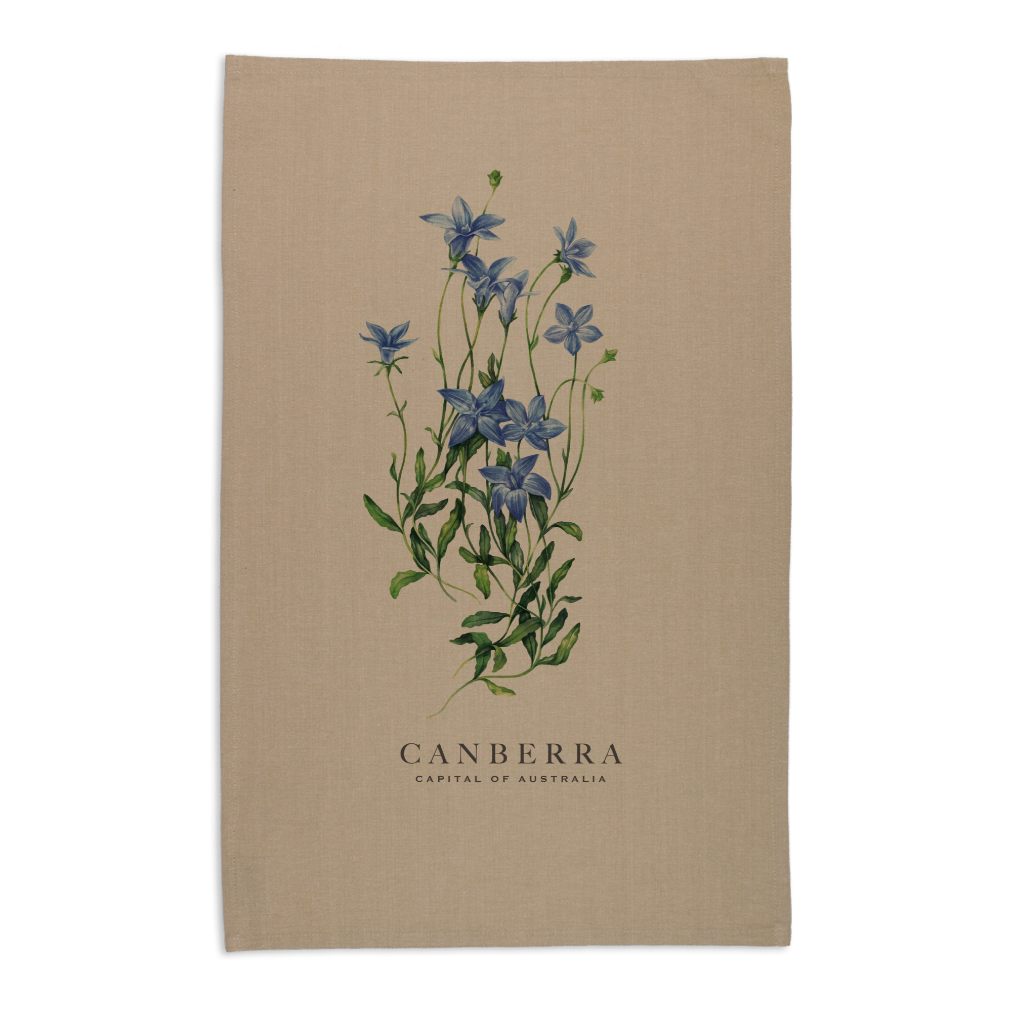 Organic Cotton Tea Towel - Bluebell Canberra Capital of Australia