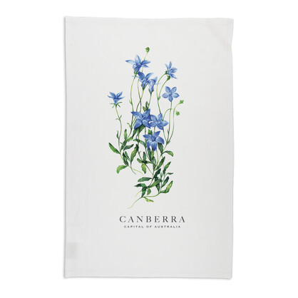 Organic Cotton Tea Towel - Bluebell Canberra Capital of Australia