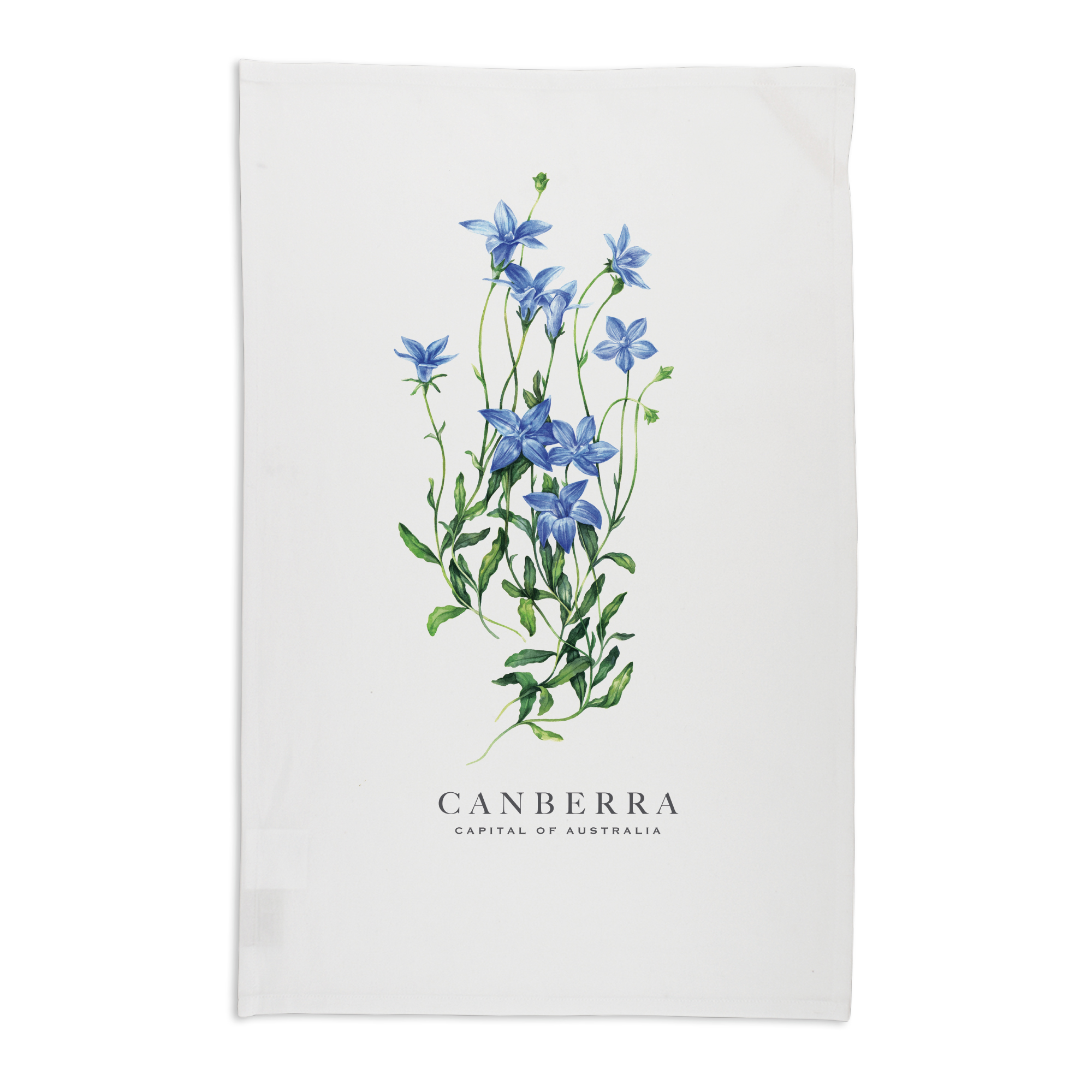 Organic Cotton Tea Towel - Bluebell Canberra Capital of Australia
