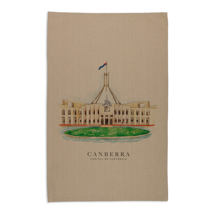 Organic Cotton Tea Towel - Parliament House Canberra Capital of Australia