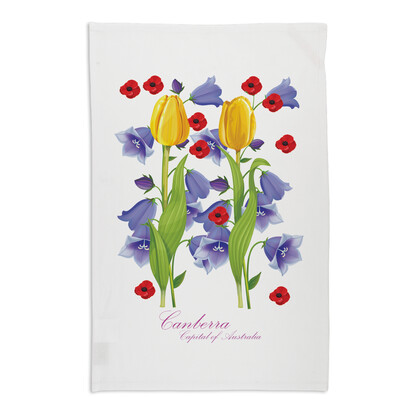 Organic Cotton Tea Towel - Canberra Flowers