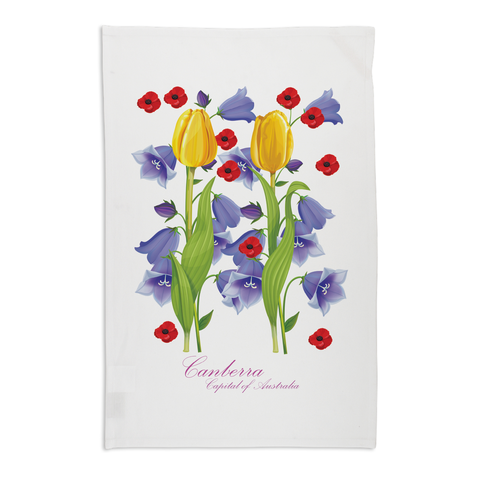 Organic Cotton Tea Towel - Canberra Flowers