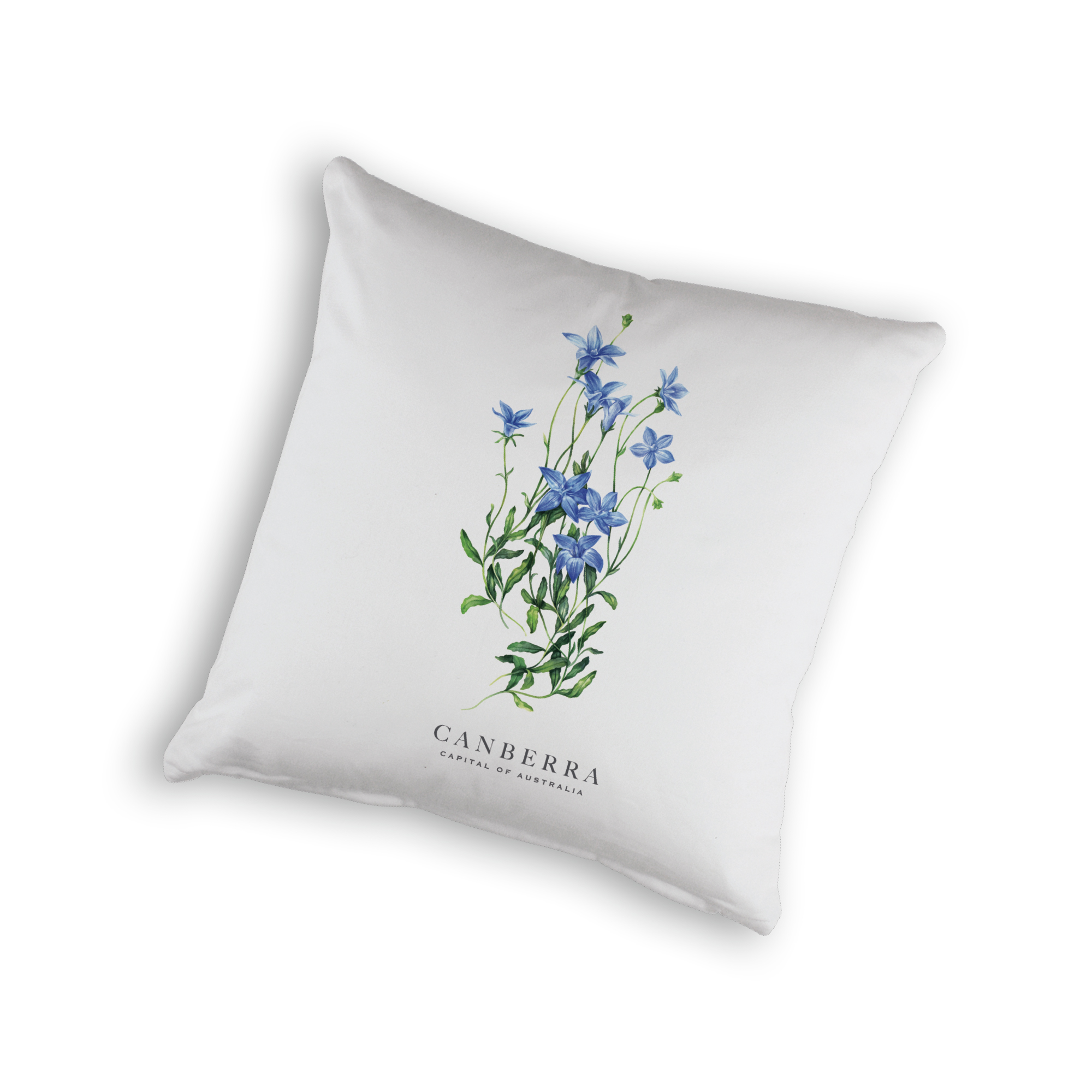 Organic Cotton Cushion Cover - Bluebell Canberra Capital of Australia