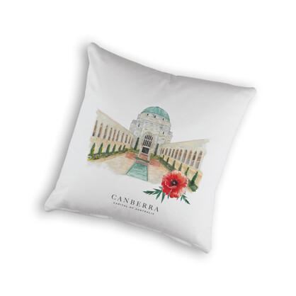 Organic Cotton Cushion Cover - War Memorial Canberra Capital of Australia