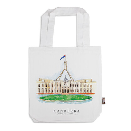 Organic Cotton Tote Bag - Parliament House Canberra Capital of Australia