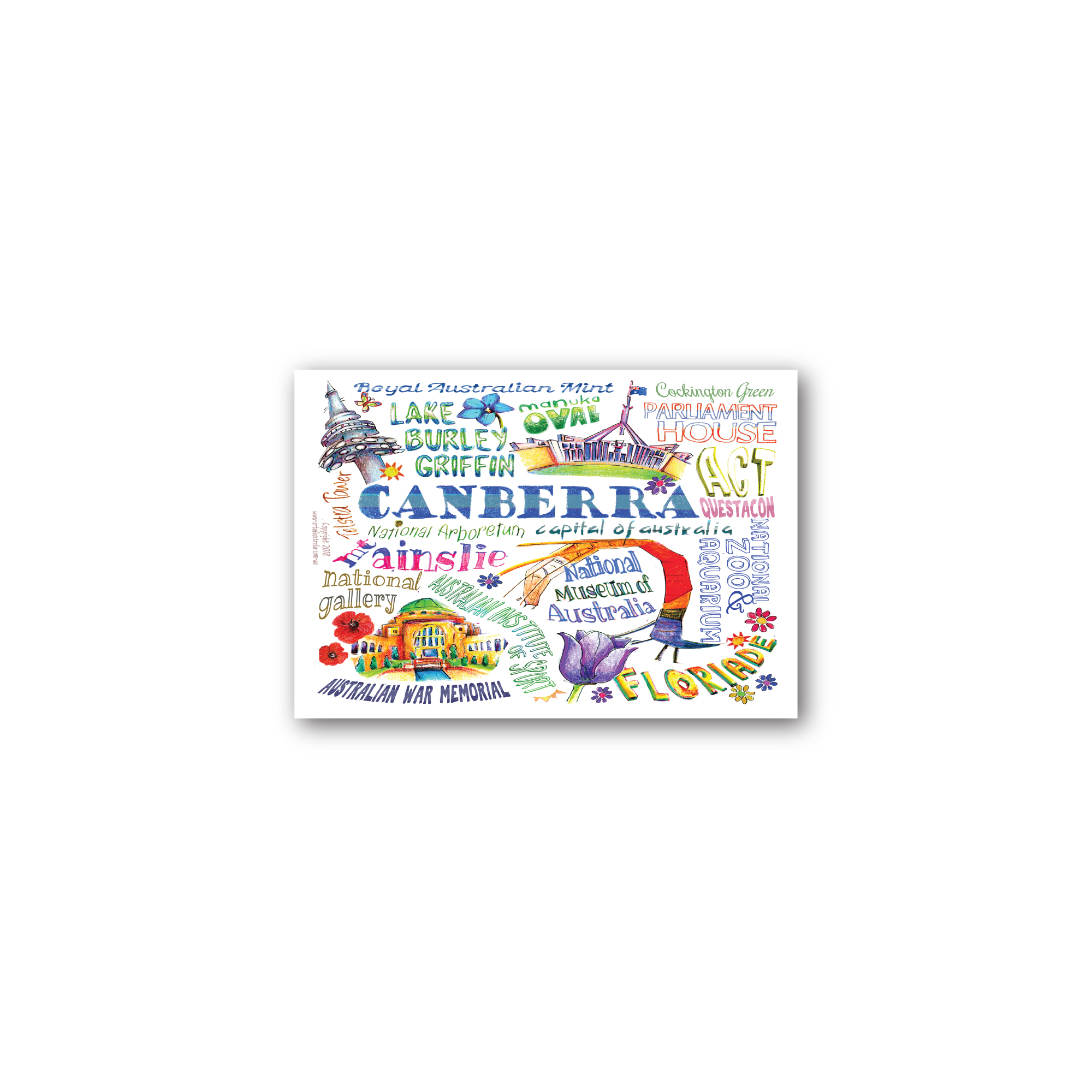 Magnet - Deborah Broughton Canberra Words White