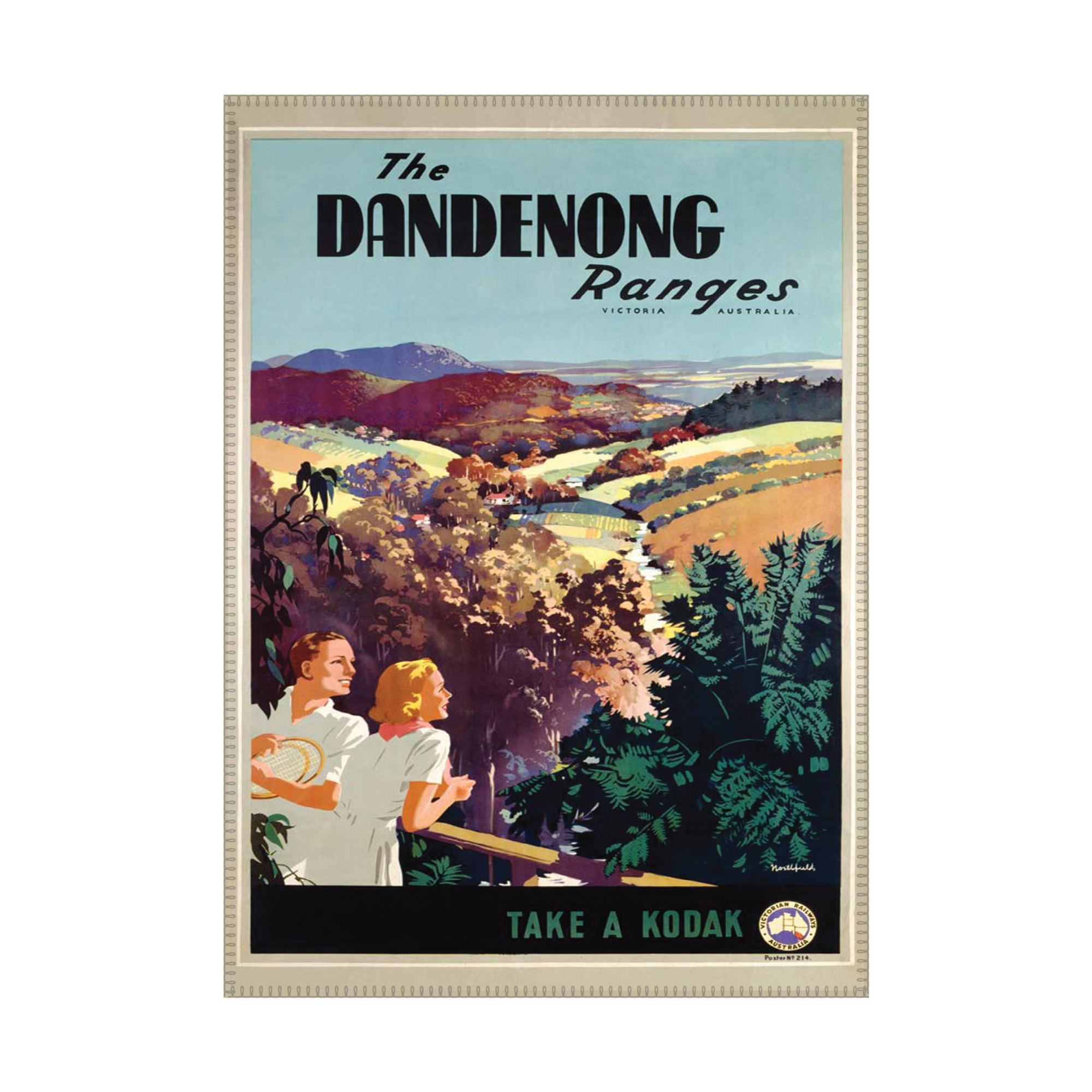 Wholesale Microfibre Tea Towel Dandenong Ranges Poster The Linen
