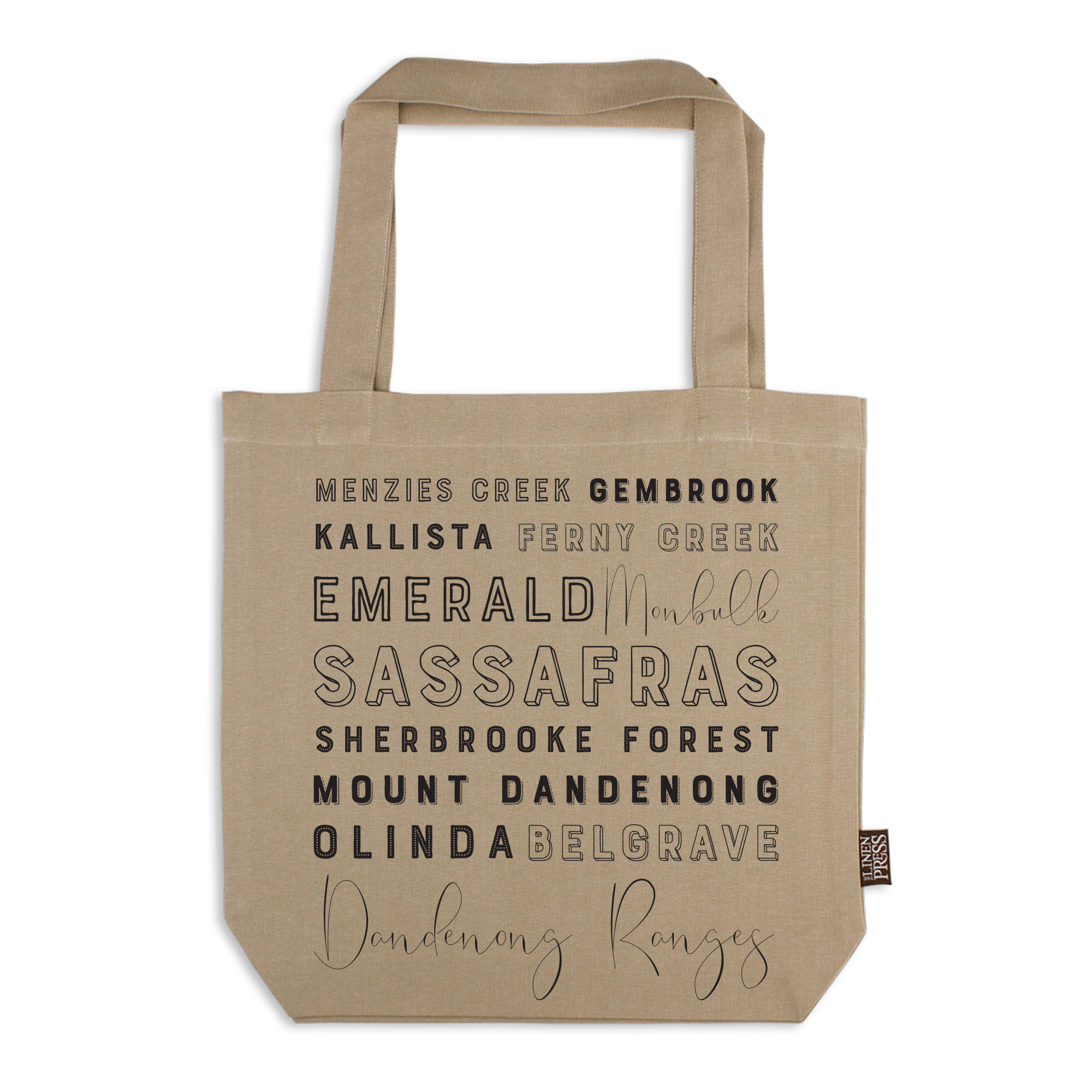 Wholesale Organic Cotton Tote Bag Dandenong Ranges Typography The